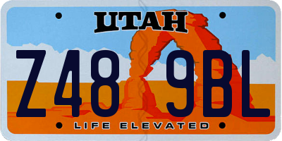 UT license plate Z489BL