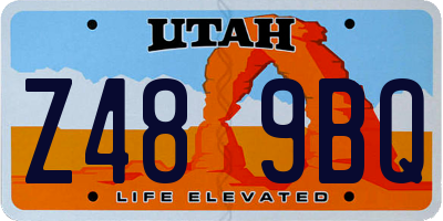 UT license plate Z489BQ
