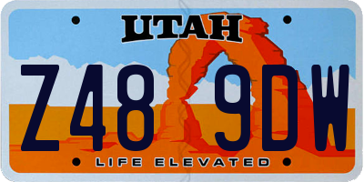UT license plate Z489DW