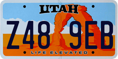 UT license plate Z489EB