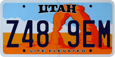 UT license plate Z489EM