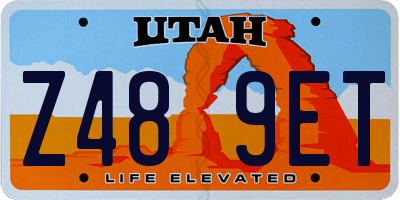 UT license plate Z489ET
