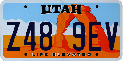 UT license plate Z489EV