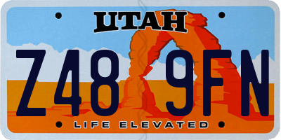 UT license plate Z489FN