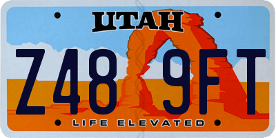 UT license plate Z489FT