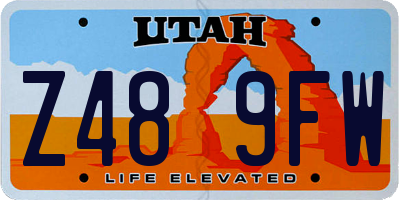 UT license plate Z489FW