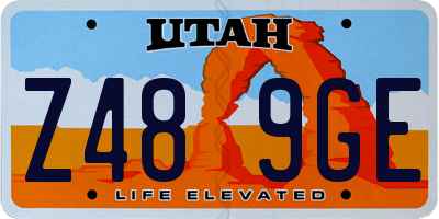 UT license plate Z489GE