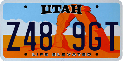 UT license plate Z489GT