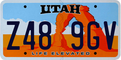 UT license plate Z489GV