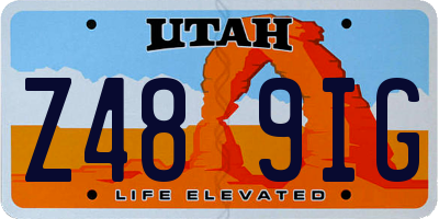 UT license plate Z489IG