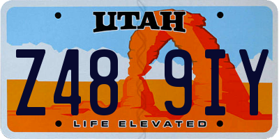 UT license plate Z489IY