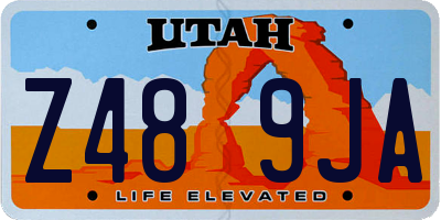 UT license plate Z489JA