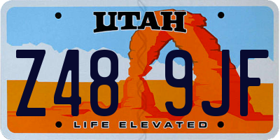 UT license plate Z489JF