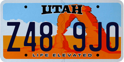UT license plate Z489JO