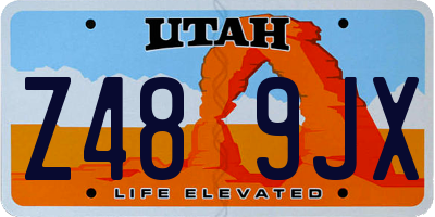 UT license plate Z489JX