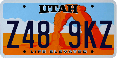 UT license plate Z489KZ