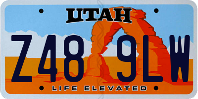 UT license plate Z489LW