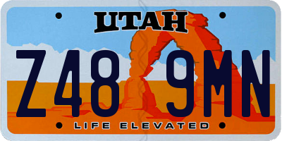 UT license plate Z489MN
