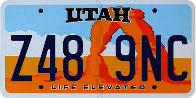 UT license plate Z489NC