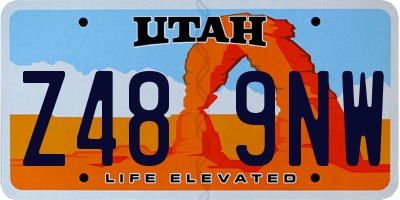 UT license plate Z489NW