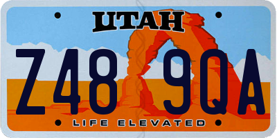 UT license plate Z489QA