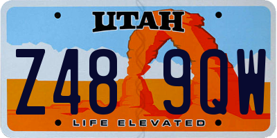 UT license plate Z489QW
