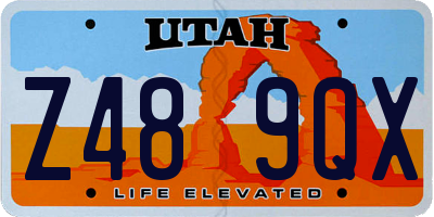 UT license plate Z489QX