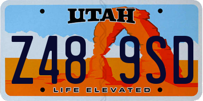 UT license plate Z489SD