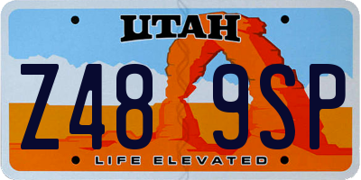 UT license plate Z489SP