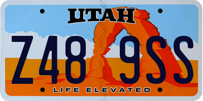 UT license plate Z489SS