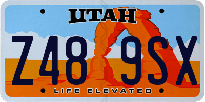 UT license plate Z489SX
