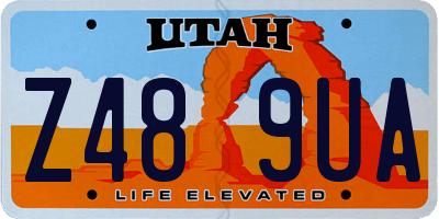 UT license plate Z489UA
