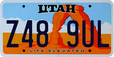 UT license plate Z489UL