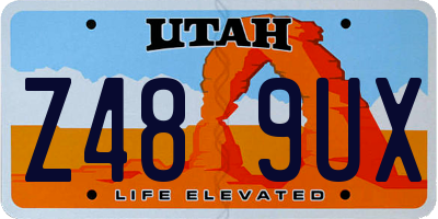 UT license plate Z489UX
