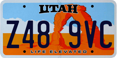 UT license plate Z489VC