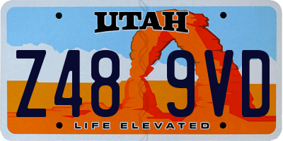 UT license plate Z489VD