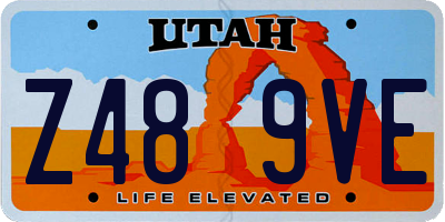 UT license plate Z489VE