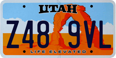 UT license plate Z489VL