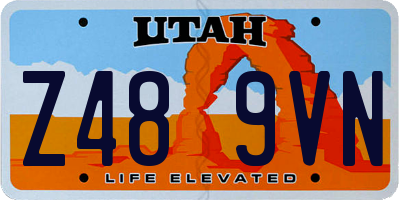 UT license plate Z489VN