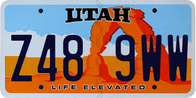 UT license plate Z489WW