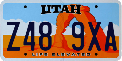 UT license plate Z489XA