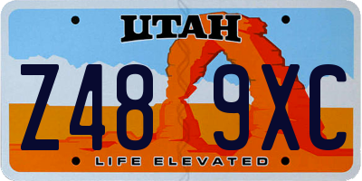 UT license plate Z489XC