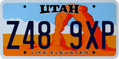 UT license plate Z489XP