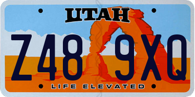 UT license plate Z489XQ