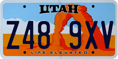 UT license plate Z489XV