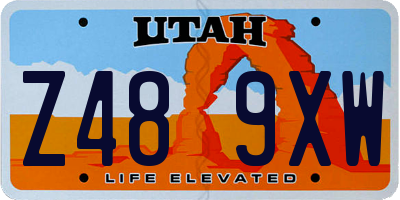 UT license plate Z489XW