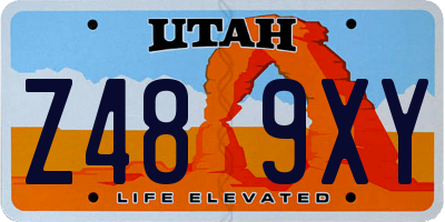 UT license plate Z489XY