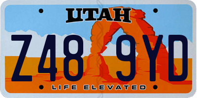 UT license plate Z489YD