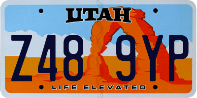 UT license plate Z489YP