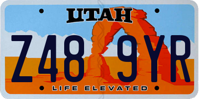 UT license plate Z489YR